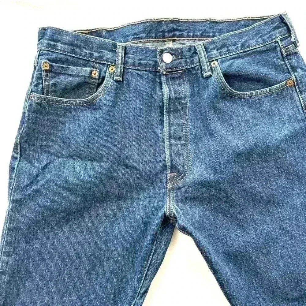 Rare Levis 501 Button Fly X-Large Patch Rugged Solid Red‎ Tag Jean Size 34/30